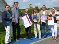 Pressekonferenz am 25.08.2017 bei der BSW- Nachbarland Frankreich präsentiert sich zum 24. Literaturpflaster Von links nach rechts: Monika Schröder (Buchhandlung MankelMuth), Rainer Pöppel (BSW), Rikarde Riedesel (Stadt Bad Berleburg), Marlen Jordan (VHS Siegen-Wittgenstein), Bernd Fuhrmann (Bürgermeister Bad Berleburg) und Bettina Born (BLB Tourismus GmbH), Foto: Janina Althaus (SZ)