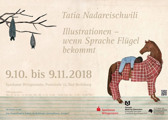 Ausstellung von Tatia Nadareischwili: Illustrationen - wenn Sprache Flügel bekommt