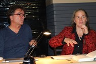 Lesung: 'Ventoux' von Bert Wagendorp; Autor Bert Wagendorp und Moderatorin Rikarde Riedesel; Foto: Jens Gesper