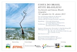 Einladungskarte: Fotoausstellung von Ita Kirsch und Simone Blauth: 'Costa do Brasil' (Küste Brasiliens)