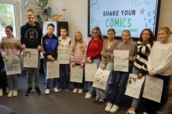 In jedem der sechs Graphic-Novel-Workshops wurden die beliebtesten Werke ausgesucht, fünf oder sechs fanden ihren Weg in die Sparkassen-Ausstellung.