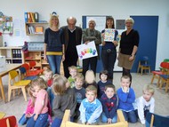 Kindergarten-Lesung Flicts von Ziraldo, Ev. Kindergarten Zwergenland Girkhausen 07.10.2013, Kinder des Ev. Kindergarten Zwergenland Girkhausen mit Ziraldo, Foto: Rikarde Riedesel (privat)